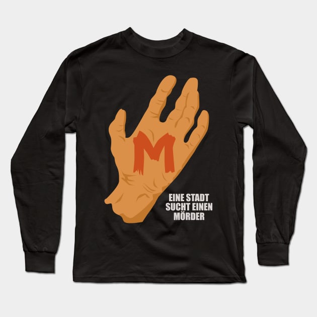 The Mark of M: Tribute to Fritz Lang's Masterpiece - Iconic Hand Design Long Sleeve T-Shirt by Boogosh